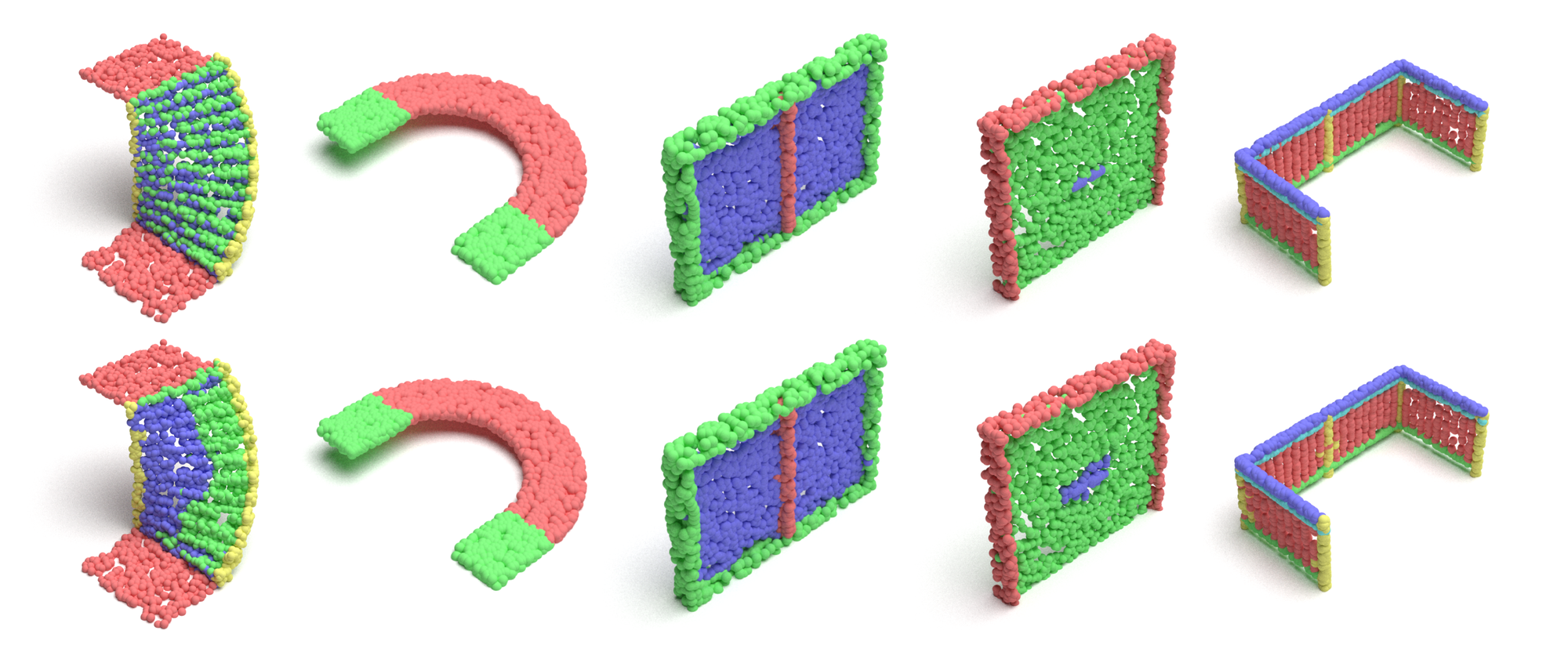 Part segmentation results for BIM objects